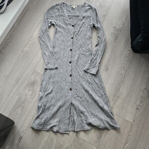Monteau Gray Long Sleeve Knit Dress